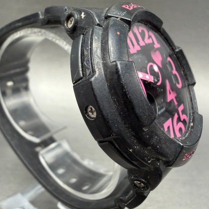 Casio Baby-G Watch Women 43mm Analog Digital Black Dial Black & Pink Tone NewBat3