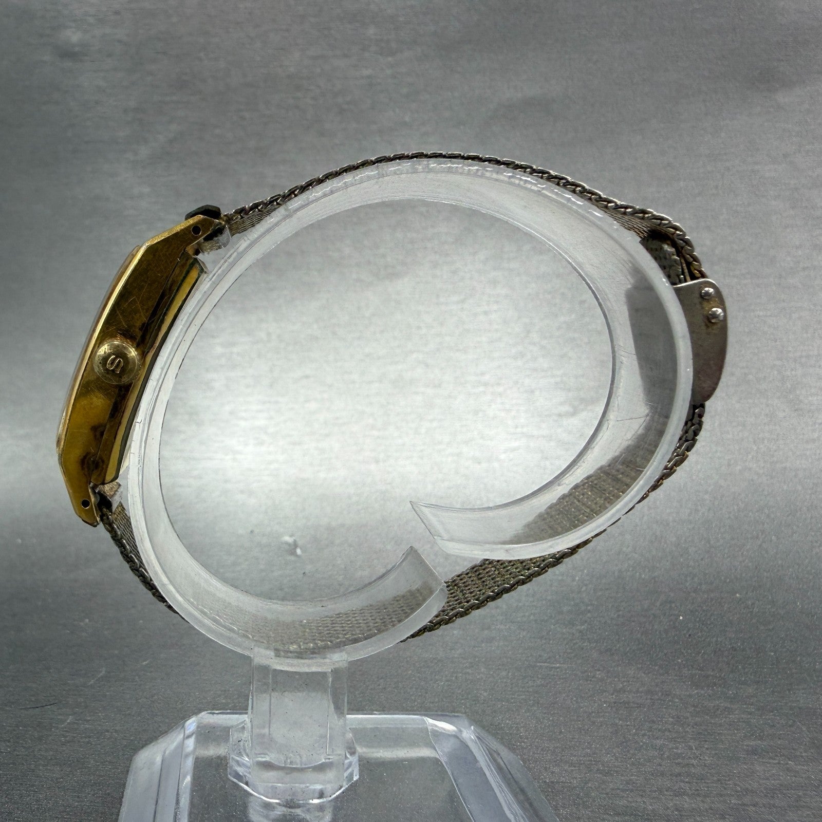 Seiko Angle Watch Women 15mm Silver Dial Gold Plated Manal Wind Runs 29001 VTG6