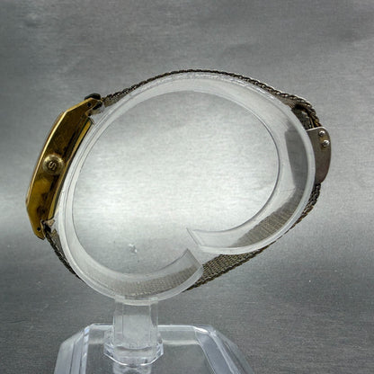 Seiko Angle Watch Women 15mm Silver Dial Gold Plated Manal Wind Runs 29001 VTG6