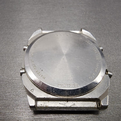 Seiko Digital Watch Men 32mm LCD Silver Tone Alarm Chronograph A547-5040 PARTS