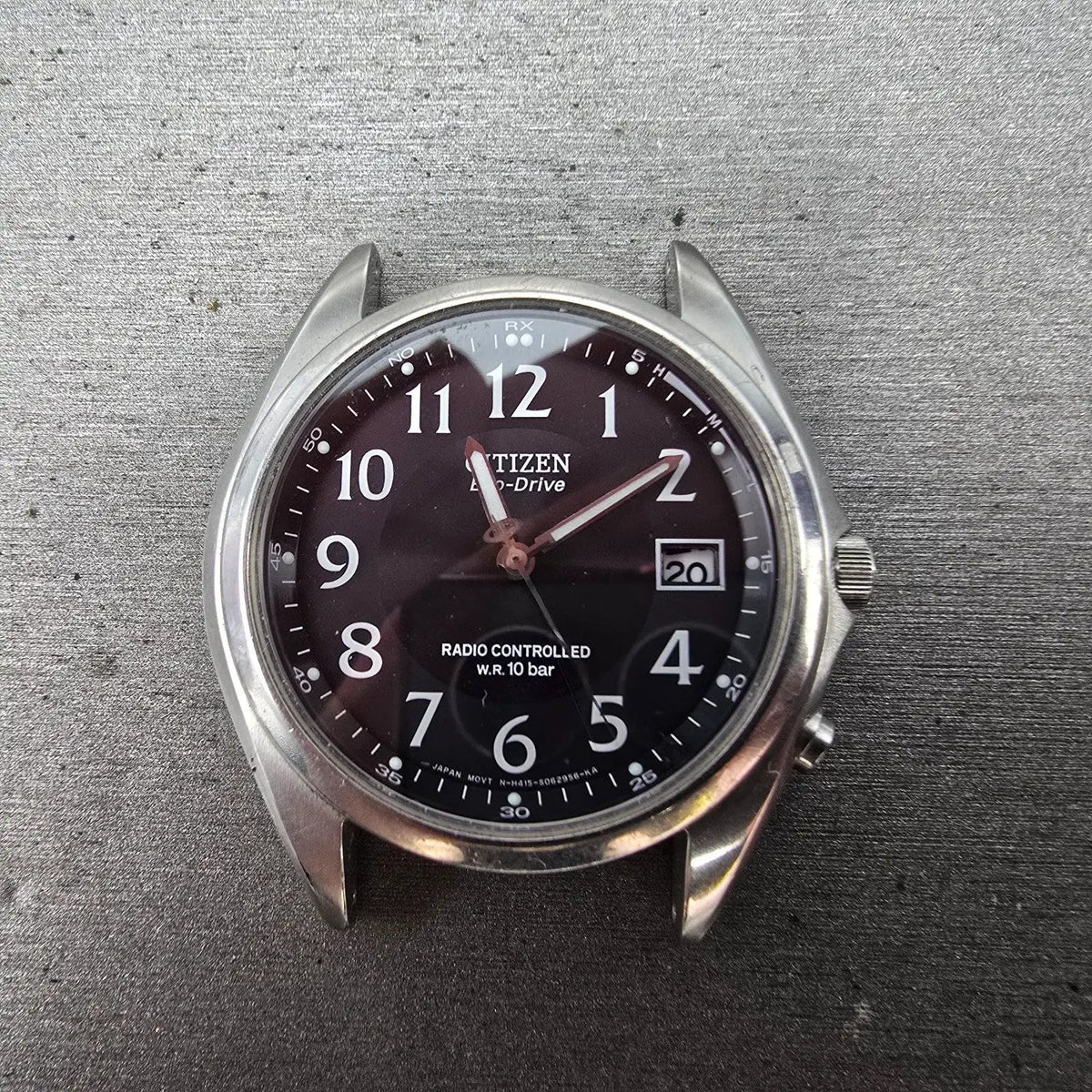 Citizen Eco-Drive Watch Men 38mm Black Dial Steel Atomic Round Date READ!!!!!! J0
