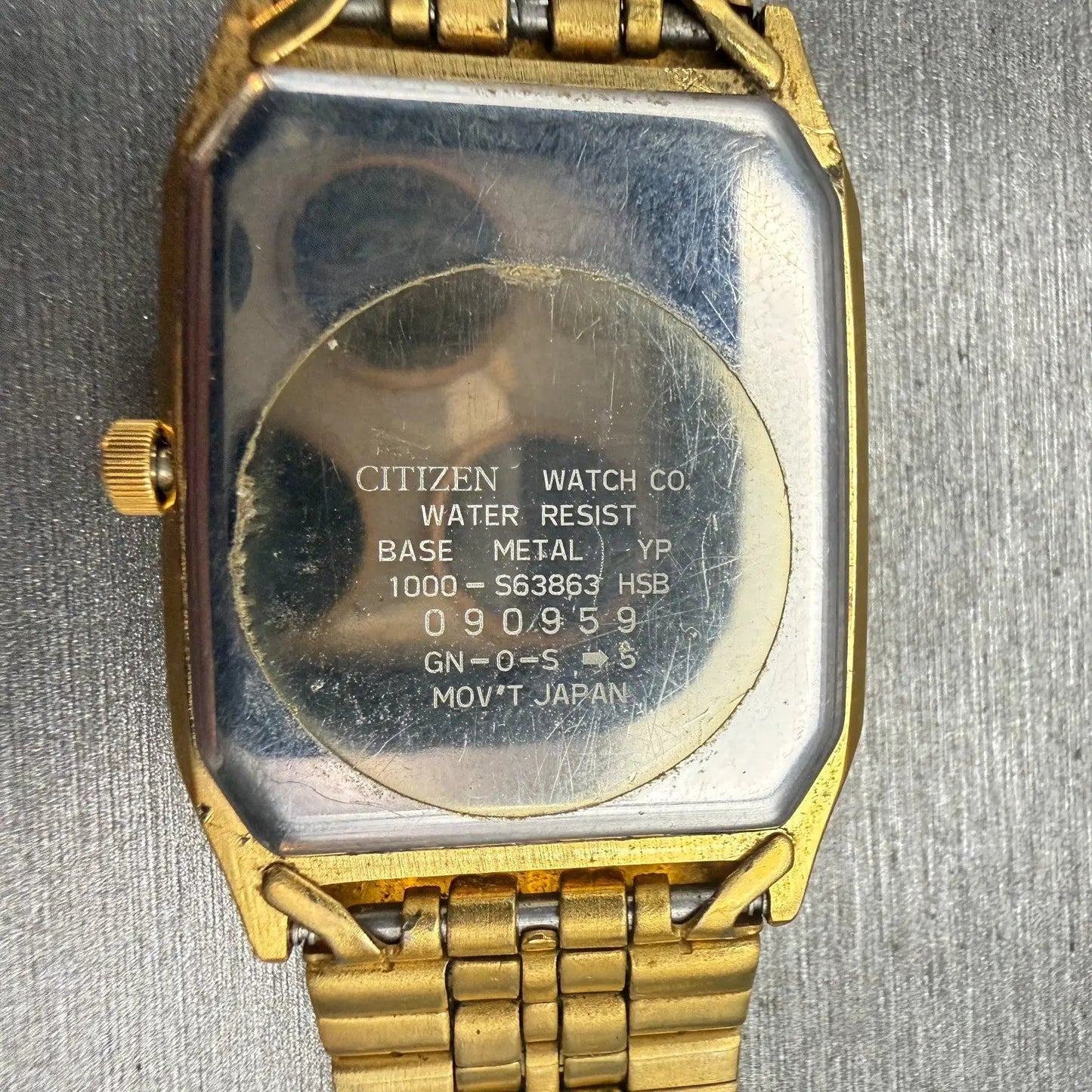 Citizen Watch Men 27mm Champagne Dial Gold Daydate Rectangle 1000-S63863 NewBatt10
