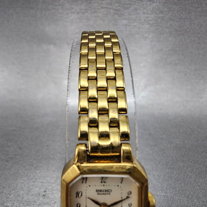 VTG Seiko Watch Women 17mm Cream Dial Gold Tone Octagon V4005608 New Battery4