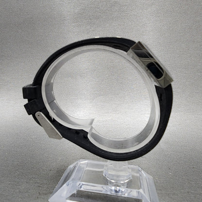 Swarovski Elis Tank Watch Women 23mm Black Dial Silver Tone Square New Battery8