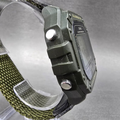 Casio Illuminator W-218H Watch Men 43mm Green Alarm Chrono Digital New Battery F3