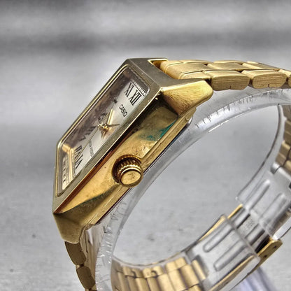 Casio Tank Watch Women 22mm Silver Dial Gold Tone Rectangle LTP-V007 New Battery2