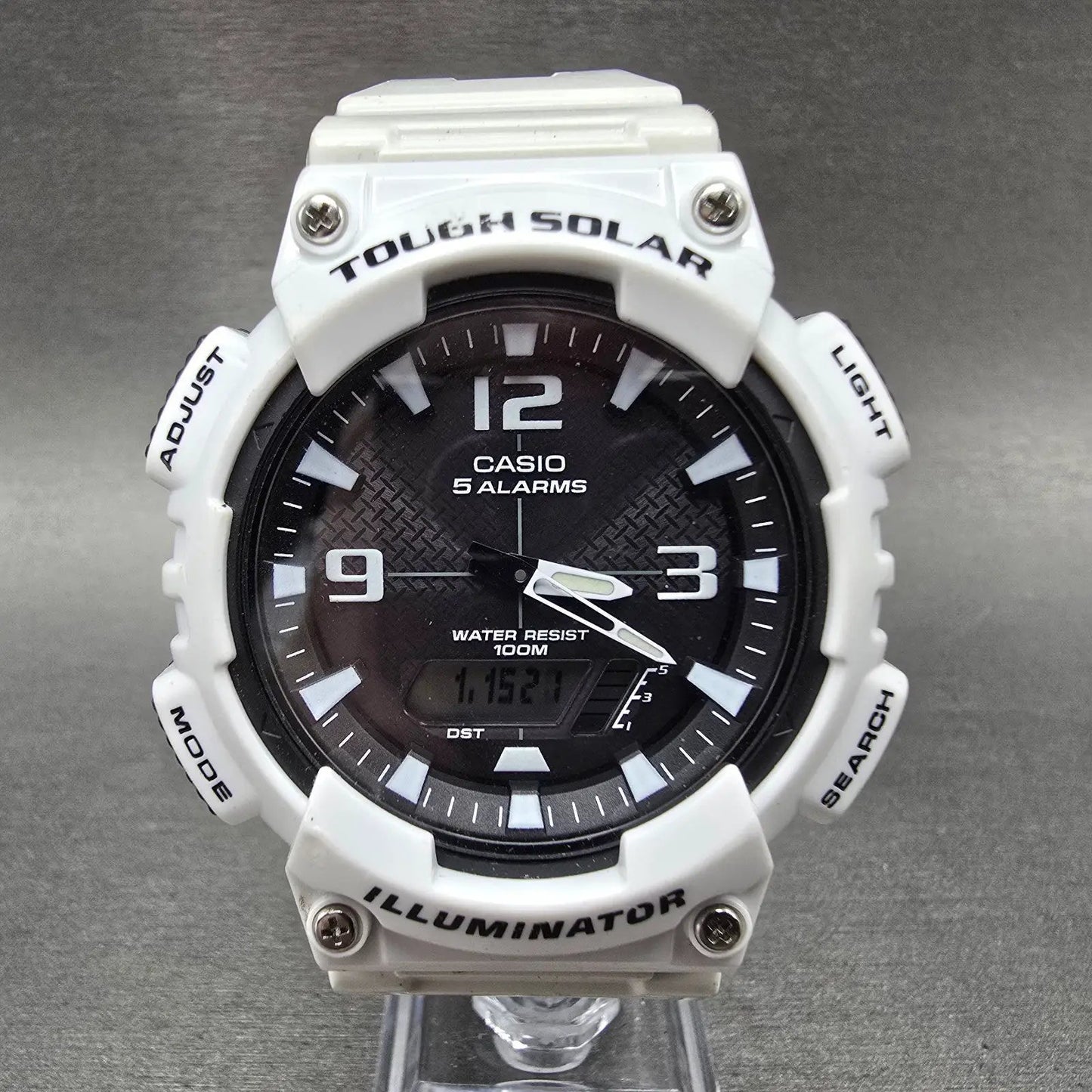 Casio AQ-S810W Watch Men 47m White  Black Alarm Chronograph Analog Digital Solar0