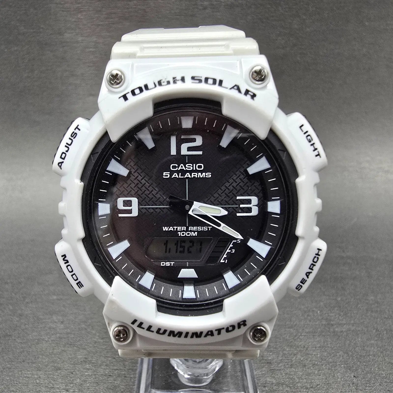 Casio AQ-S810W Watch Men 47m White  Black Alarm Chronograph Analog Digital Solar0