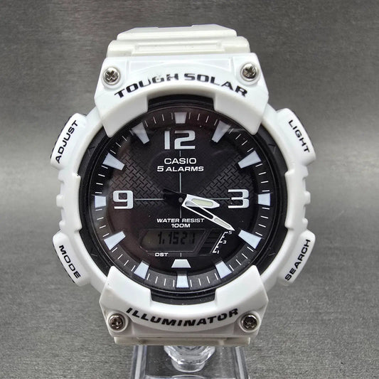Casio AQ-S810W Watch Men 47m White  Black Alarm Chronograph Analog Digital Solar0