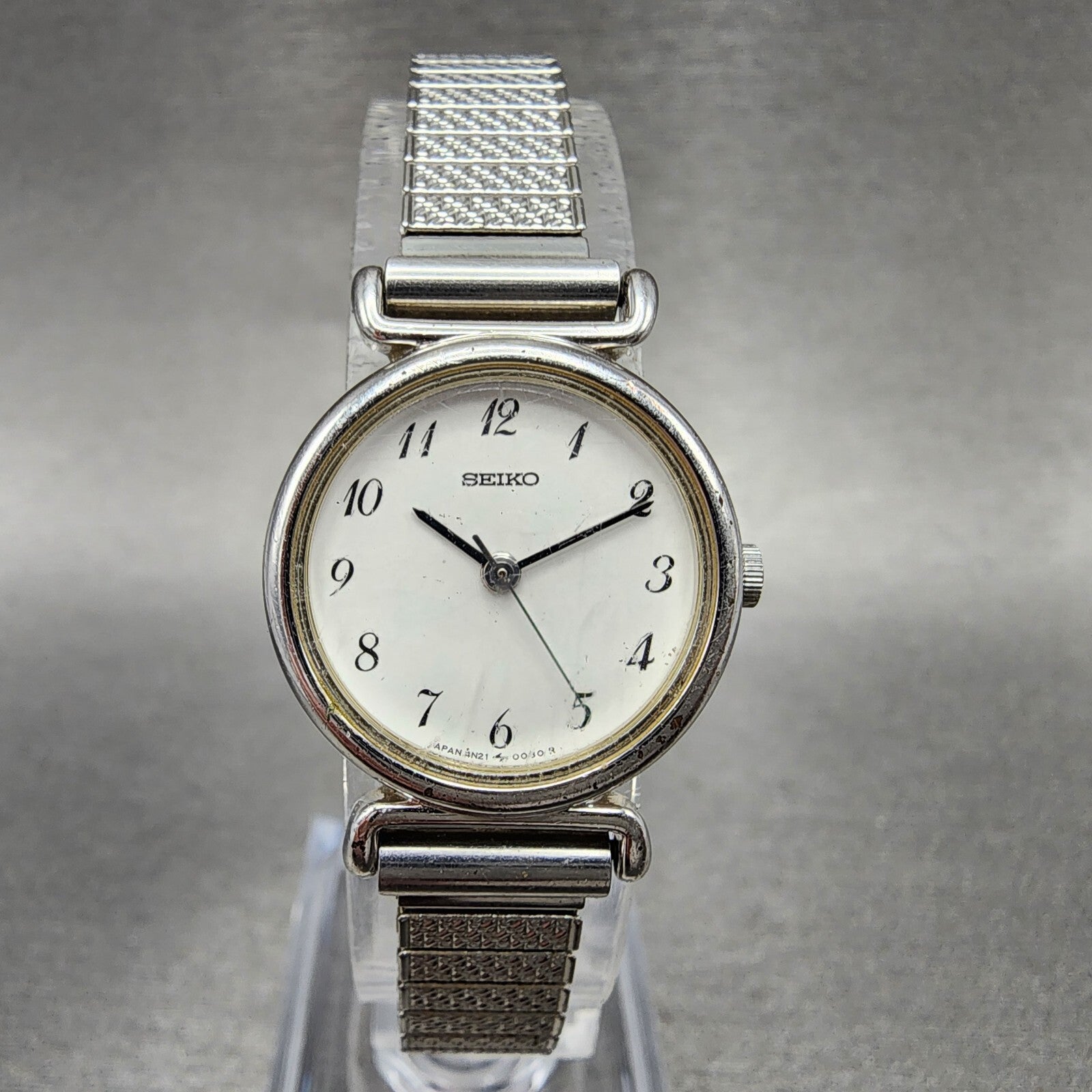 Seiko Watch Women 27mm White Dial Silver Tone Round 4N210052 New Battery0