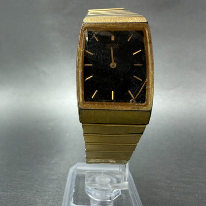 Seiko Tank Watch Men 24mm Black Dial Gold Tone Rectangle 8Y21-5069 VTG PARTS6