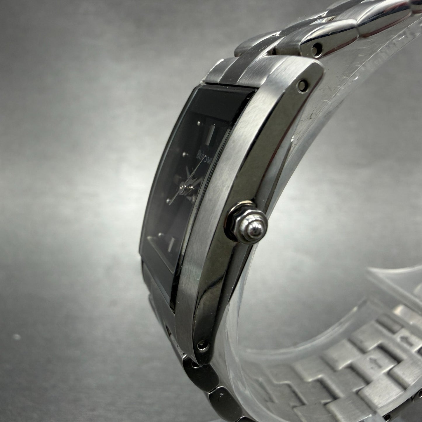 Bulova Tank Watch Women 18mm Black Dial Silver Tone Rectangle 96L37 New Battery12