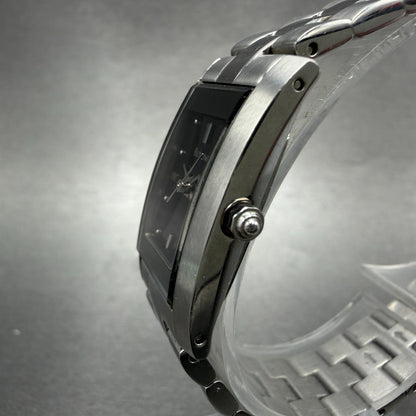 Bulova Tank Watch Women 18mm Black Dial Silver Tone Rectangle 96L37 New Battery12
