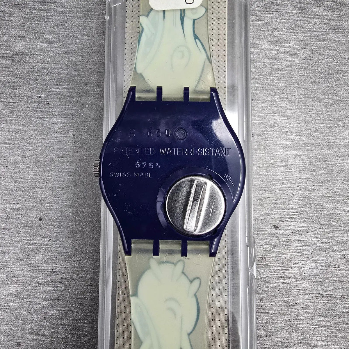 Swatch Twitch Twins Watch Men 33mm Silver Dial Blue Case GN168 New Battery NOS8