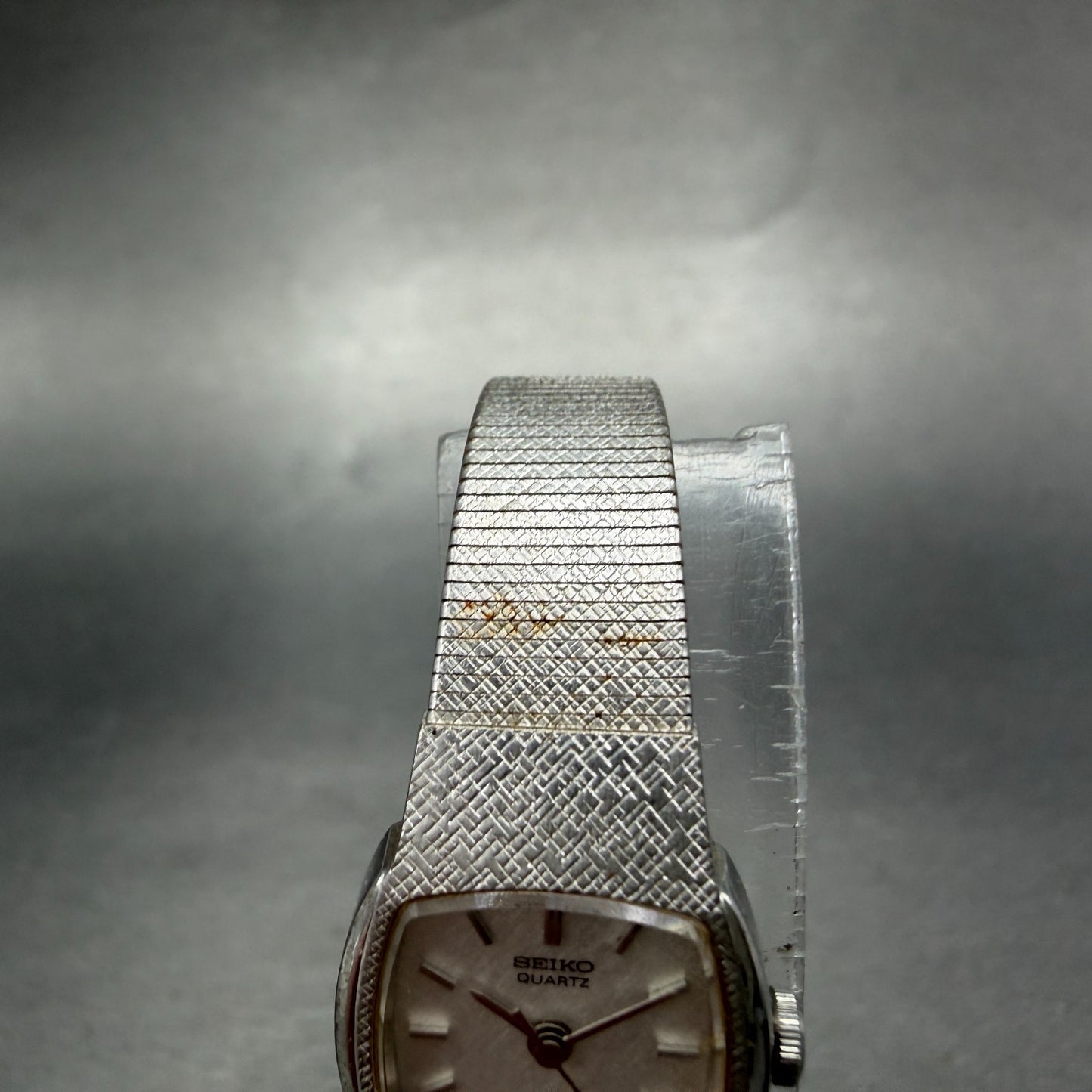 Seiko Watch Women 16mm Silver Dial Silver Tone Rectangle 2C21-5290 New Battery4