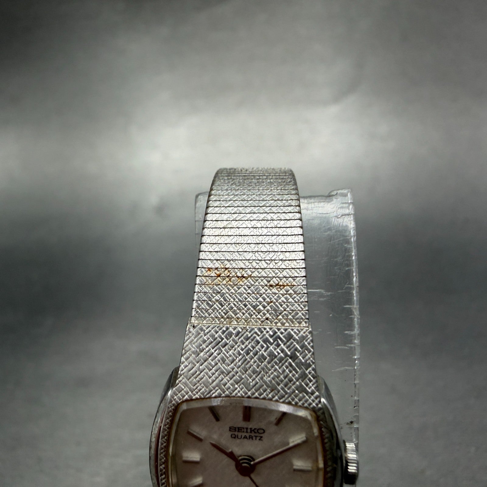 Seiko Watch Women 16mm Silver Dial Silver Tone Rectangle 2C21-5290 New Battery4