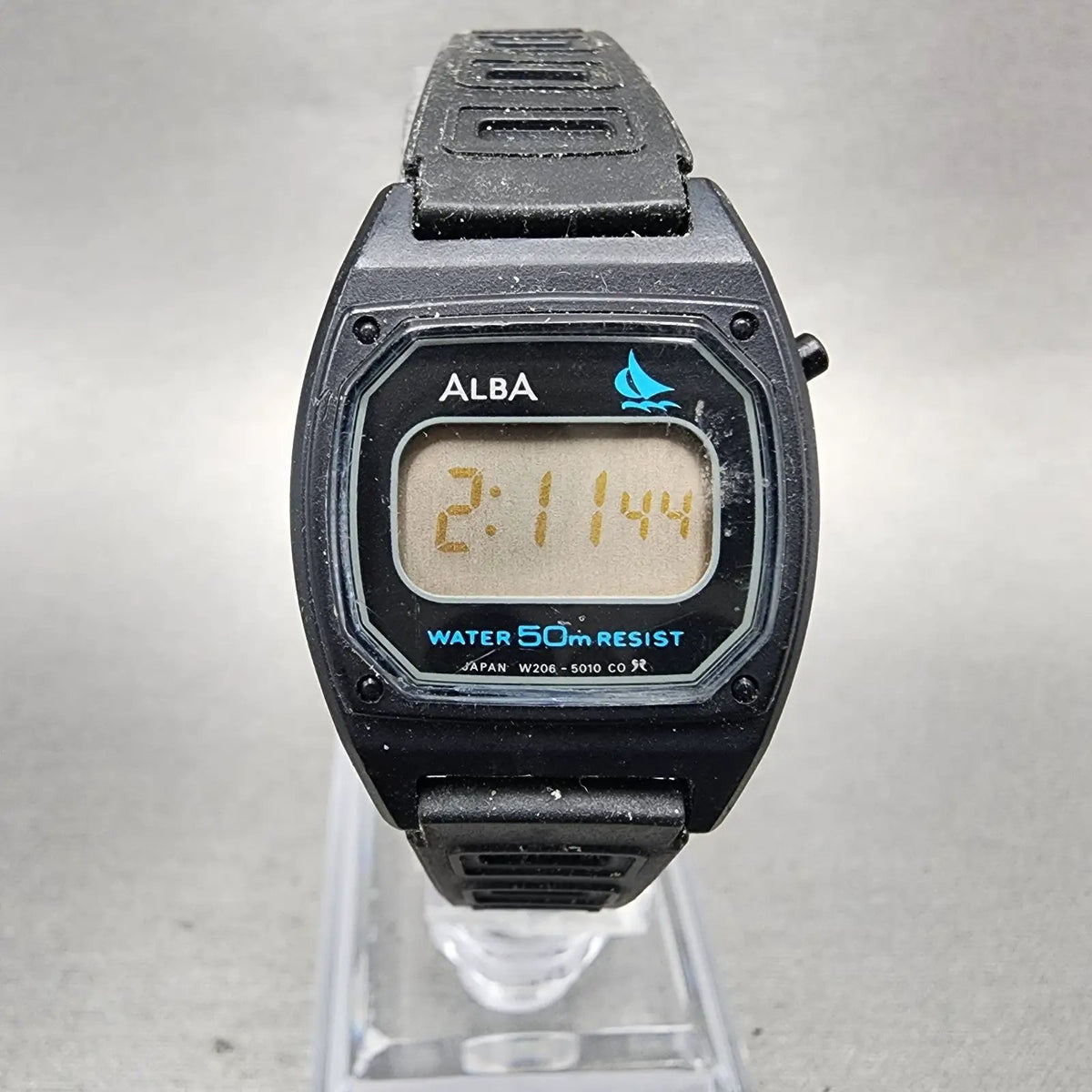 Alba Digital Watch Women 23mm Black Octagon Date W206-5010 New Battery JDM VTG0