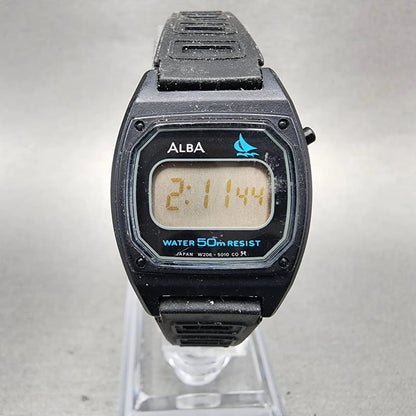 Alba Digital Watch Women 23mm Black Octagon Date W206-5010 New Battery JDM VTG0