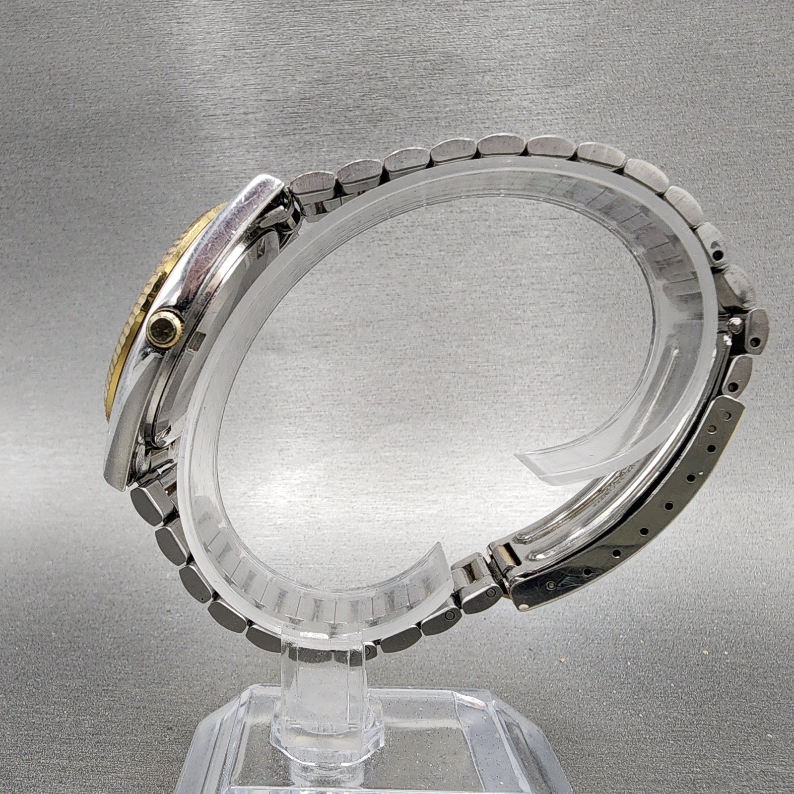 Seiko President Watch Men 37mm Cream Dial Two Tone Daydate Round New Battery6