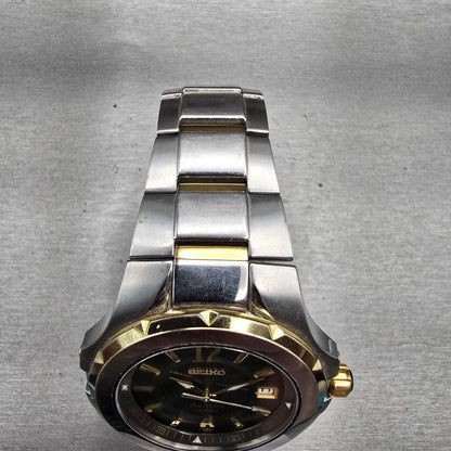 Seiko Coutura Watch Men 42mm Black Dial Two Tone Date 7N42-0EJ0 New Battery4