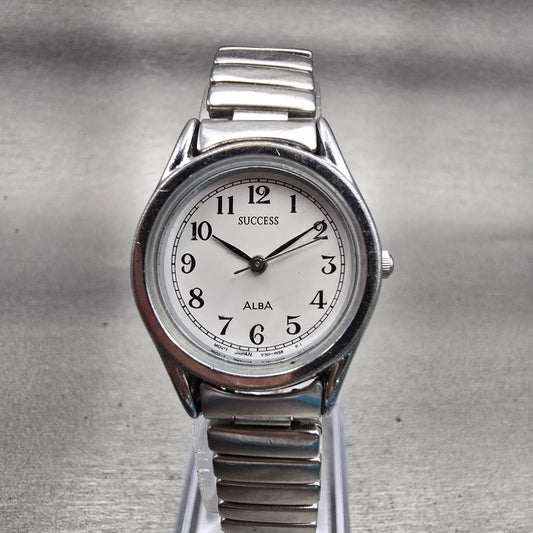 Seiko Alba Success Watch Women 20mm White Dial Silver Tone V701-1L70 New Battery0