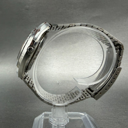 Seiko QT Watch Men 37mm Silver Dial Silver Tone Daydate Round 0823-8010 PARTS7