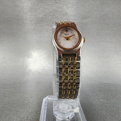 Seiko Watch Women 18mm White Dial Two Tone Oval V4015228 New Battery5