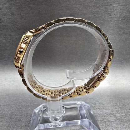 Seiko Watch Women 20mm MOP Dial Gold Tone Gemmed Rectangle 1N01-0HL0 New Battery6