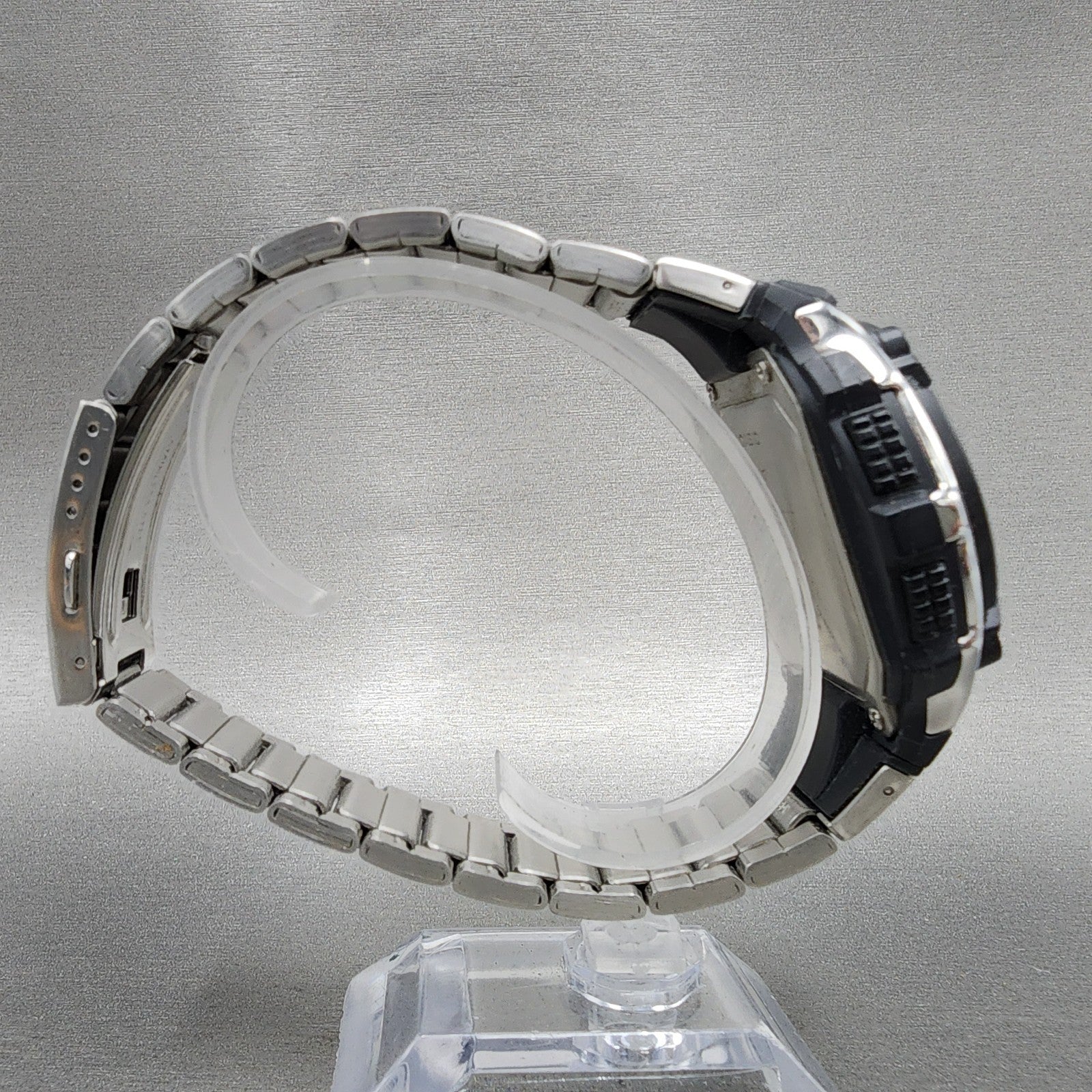 Casio Waveceptor Watch Men 48mm Digital Black Silver Alarm Chrono WV200 New Bat8