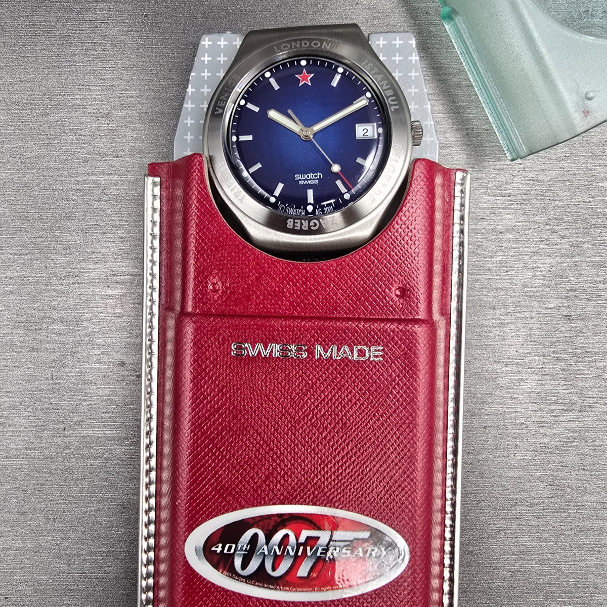 Swatch James Bond From Russia with Love Watch Men 37mm YGS423 New Battery NOS0