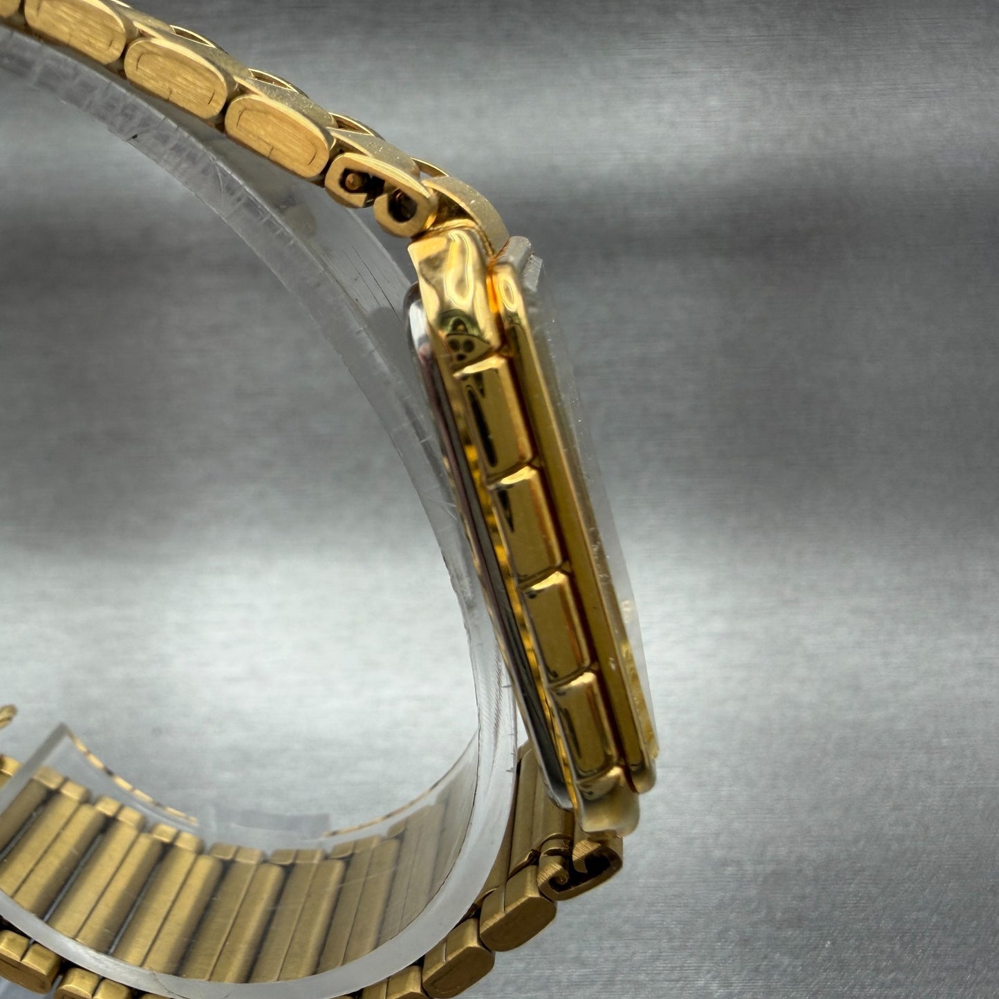 Citizen Tank Watch Men 24mm Gold Dial Gold Tone Rectangle 3620364365 NOS PARTS4