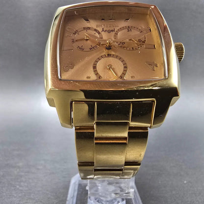 Invicta Angel Watch Women 36mm Gold Dial Gold Tone Daydate 21710 New Battery5