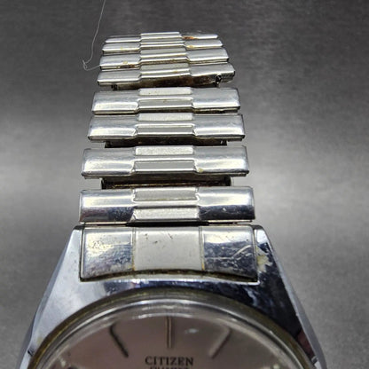 Citizen CQ Watch Men 35mm Silver Dial Silver Daydate Round 6100-S09851 PARTS5