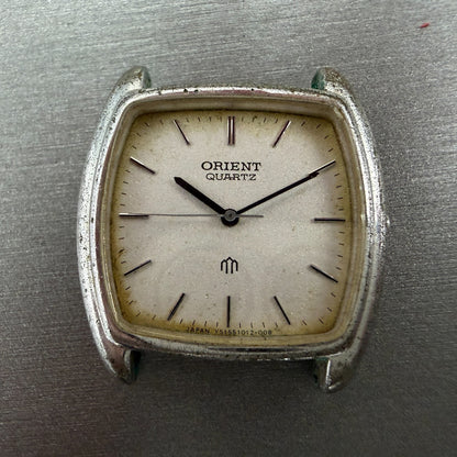 Orient Watch Men 31mm Silver Dial Silver Tone Rectangle I515101-20 PARTS Vintage2