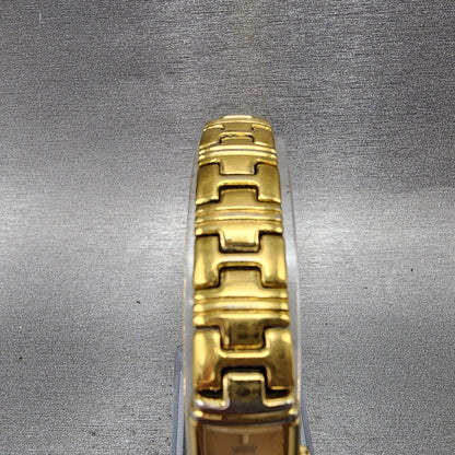 Seiko Tank Watch Women 14mm Gold Dial Gold Tone Rectangle 1E206940 New Battery4