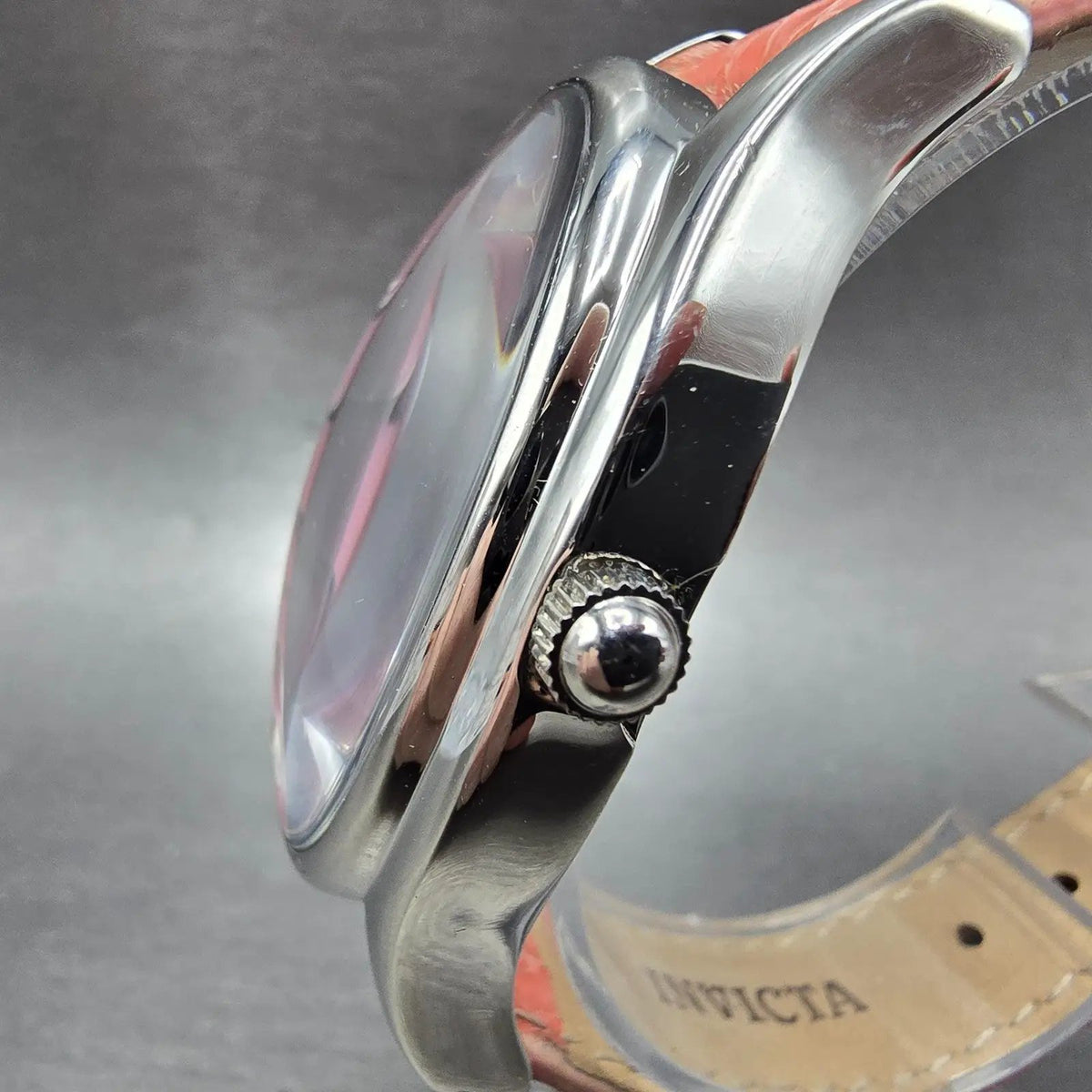 Invicta Watch Women 32mm MOP Pink Dial Silver Oval 2404 New Battery Leather Band2