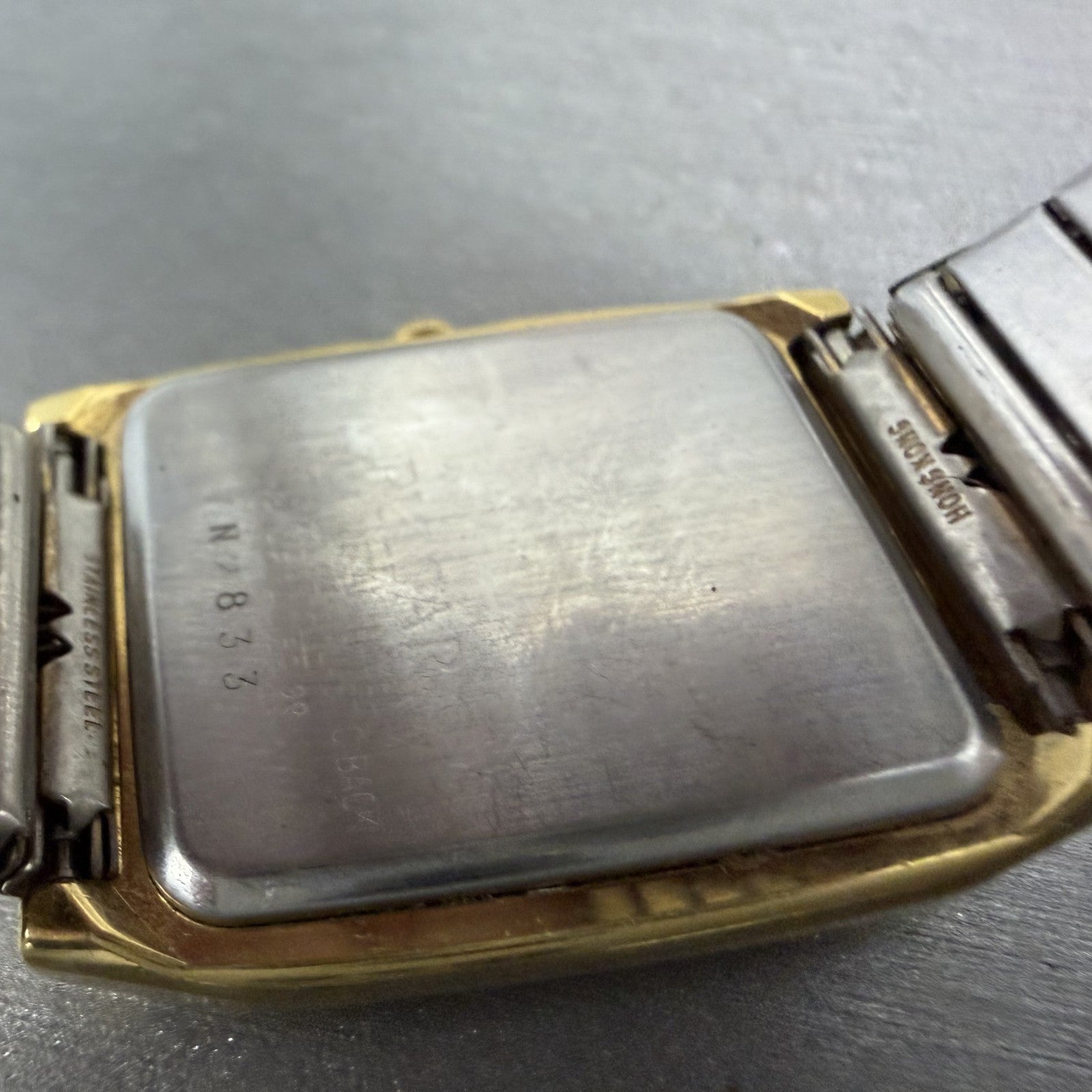 Pulsar Tank Watch Men 27mm Champagne Dial Gold Tone Rectangle Y130-5240 New Batt9