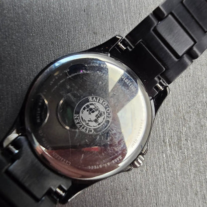 Citizen Eco-Drive Watch Women 27mm Black Dial Two Tone Date J015-S070112 Works10
