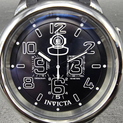 Invicta Russian Diver Chronograph Watch Men 51mm Black Dial Steel 1348 New Batt1