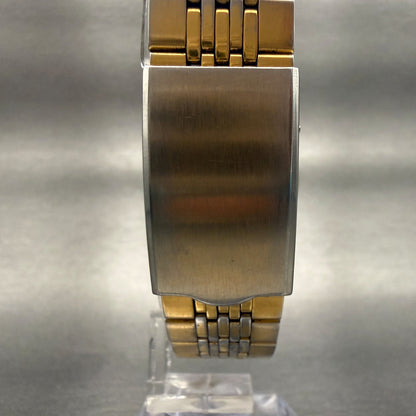 Seiko Chronos Watch Men 34mm Champagne Dial Gold Tone Round 8121-8000 New Batt7