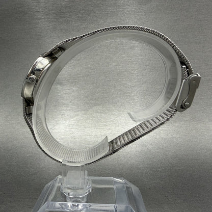 Skagen Watch Women 26mm Black Dial Silver Tone Oval Mesh Band 589SSSB New Batt6