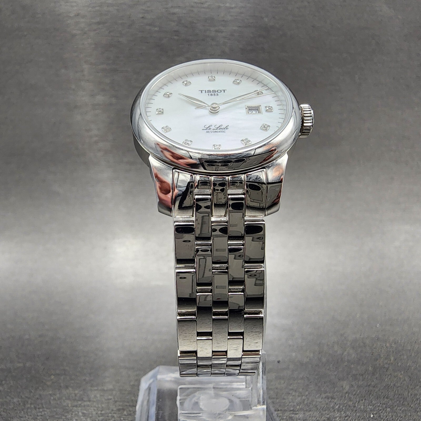 Tissot Le Locle Automatic Watch Women 29mm MOP Dial Diamond Accents Date Steel5