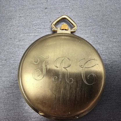Wittnauer Pocket Watch Men 43mm Champagne Dial Gold Daydate SILHOUETTE New Batt6