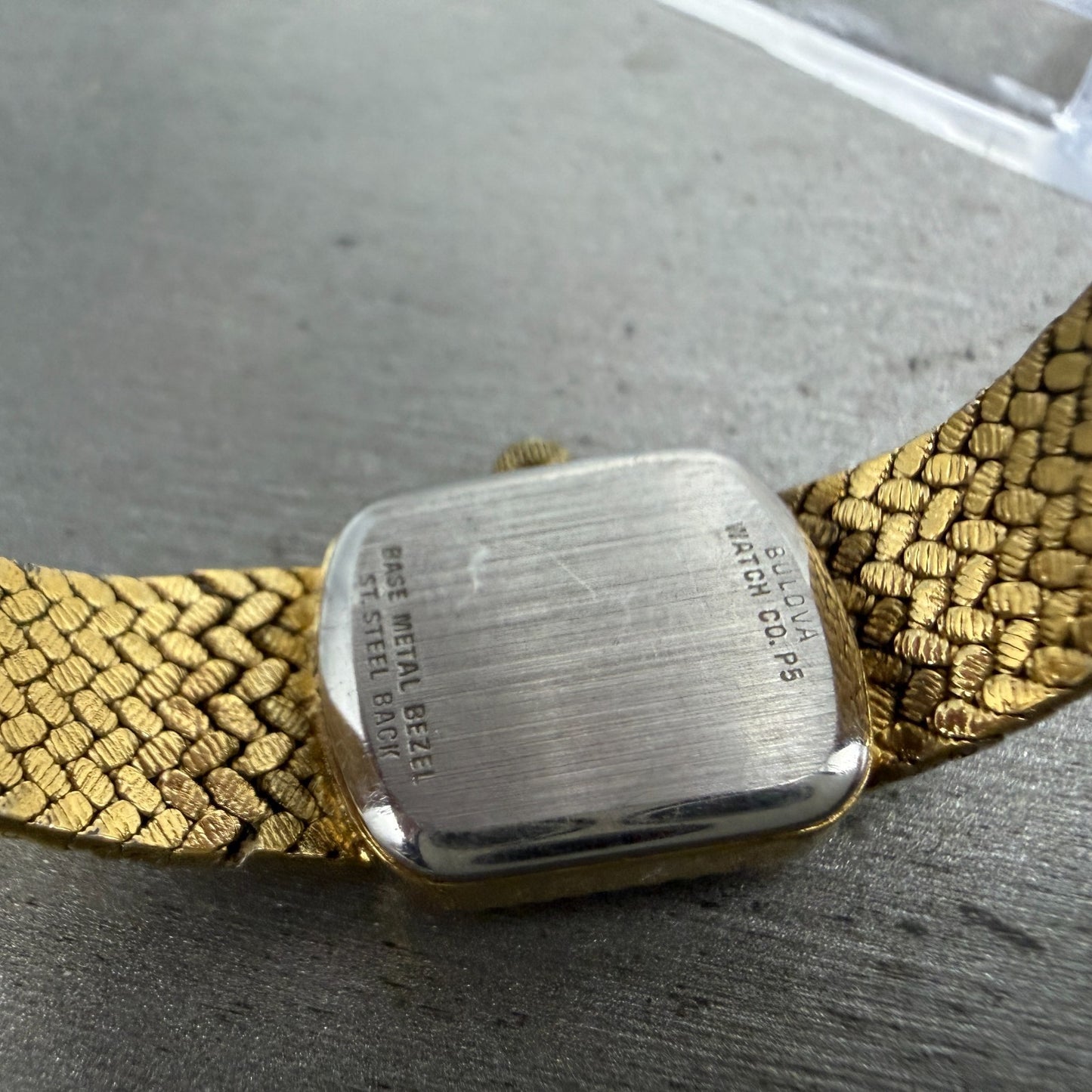 Bulova Tank Watch Women 16mm Black Dial Gold Tone 92J54 New Battery Vintage9