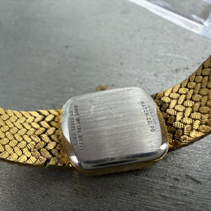 Bulova Tank Watch Women 16mm Black Dial Gold Tone 92J54 New Battery Vintage9