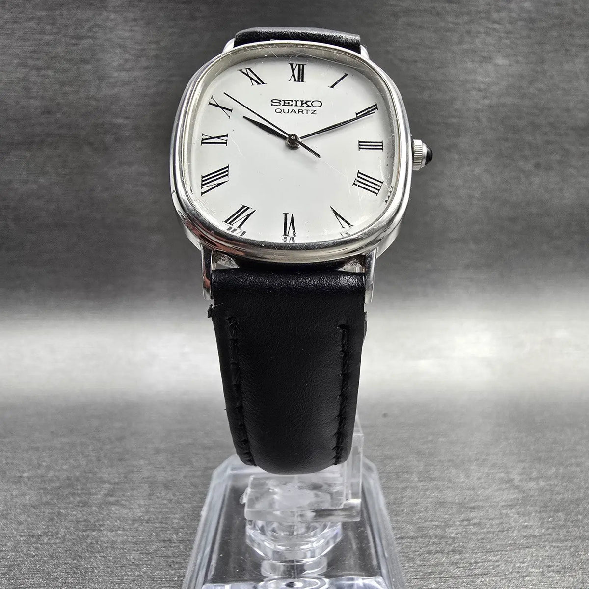Seiko Dress Watch Men 27mm White Dial Silver Oval 3421-5110 New Battery VTG5