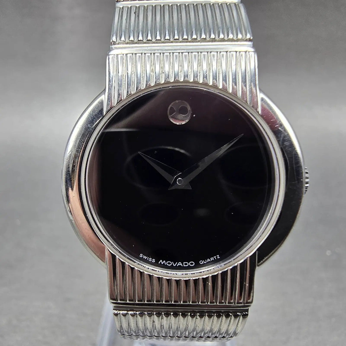 Movado Concerto Watch Women 26mm Black Dial Steel  Round 84.G4.1842 New Batt0