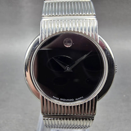 Movado Concerto Watch Women 26mm Black Dial Steel  Round 84.G4.1842 New Batt0