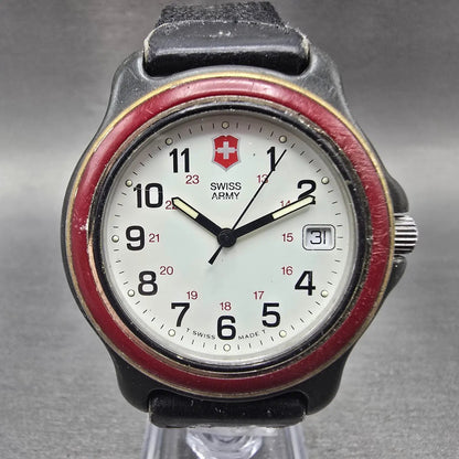 Victorinox Swiss Army Watch Men 38mm White Dial Black Tone Date Round PARTS VTG0