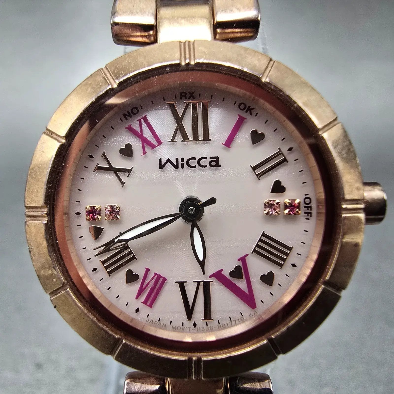 Citizen Wicca Atomic Solar Watch Women 27mm Pink Dial Rose Gold Tone PARTS2